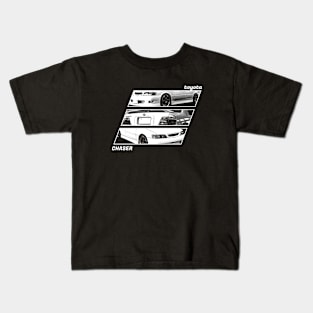 TOYOTA CHASER JZX100 Black 'N White Archive 2 (Black Version) Kids T-Shirt